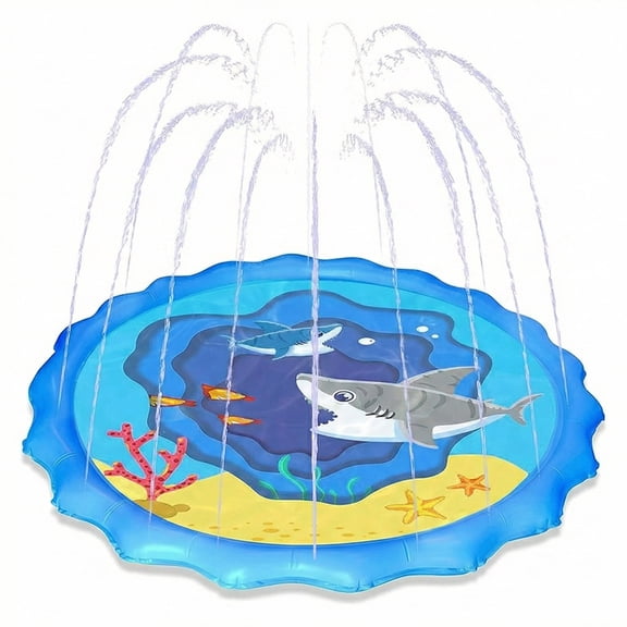 Flynow Splash Pad Sprinkler for Kids 67" Splash Play Mat Outdoor Water Toy Inflatable Splash Pad Baby Toddler 1-3 Years Old Pool Boy Girl Children Outside Backyard Dog Sprinkler for Age 2 4 5 6 7 8 9