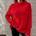 thumbnail image 2 of JINMGG 2024 Fall Winter Plus Size Sweaters for Women Clearance,Ladies Autumn/Winter Solid Color Turtleneck Sweater Long Sleeve Knit Sweater, 2 of 7
