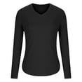 thumbnail image 6 of Fnooota Womens Thermal Tops, Fall Winter Warm Long Sleeve V Neck Fall Winter Underwear Black Size L, 6 of 7