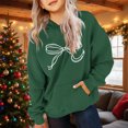 thumbnail image 1 of Cowsor Cute Hoodie for Teen Girls Trendy Bow Print Preppy Hooded Sweatshirts Kids Pullover Long Sleeve School Outfits, 1 of 7