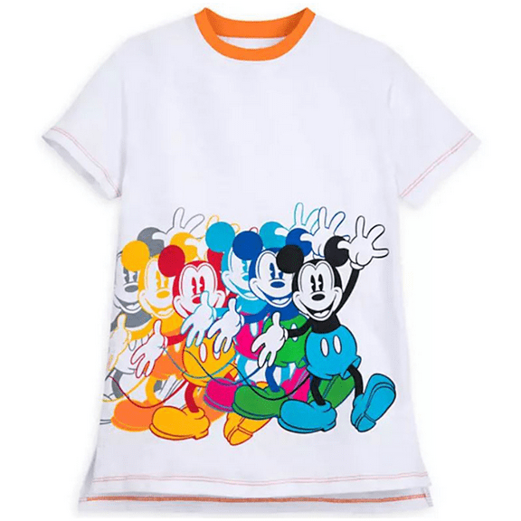 Disney Parks Boys Colorful Mickey Hi-Low T-Shirt, Sizes 2-16