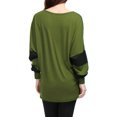 thumbnail image 4 of Túnica Suelta Para Mujeres Bloque De Color Mangas De Murciélago Verde XS Unique Bargains Túnica Suelta, 4 of 6