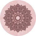 thumbnail image 1 of Ahgly Company Machine Washable Indoor Round Transitional Light Rose Pink Area Rugs, 7' Round, 1 of 7