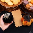 thumbnail image 6 of Orange Flocked Velvet Pumpkin Figurine 3.9 Inch Glitter Gradient Artificial Pumpkins Tabletop Ornament for Halloween Fall Table Decor, 6 of 7