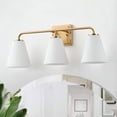 thumbnail image 2 of Aiwen 24.02 IN Plated Vanity Lights with White Glass Shades 3-Light Modern Brass Lighting, Perfect for Hallway, Bathroom, 2 of 8