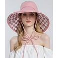 thumbnail image 2 of PIKADINGNIS Women's Wide Brim Summer Sun Outdoor UV Protection Beach Hat Ponytail Hole Design Bucket Cap, 2 of 3