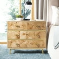 thumbnail image 3 of SAFAVIEH Katia Retro Chic Three Drawer Chest, Natural/Gold, 3 of 14