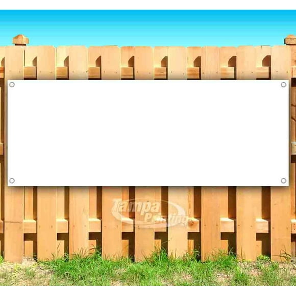 Blank White Banner Banner 13 oz | Non-Fabric | Heavy-Duty Vinyl Single-Sided with Metal Grommets