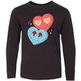 thumbnail image 3 of Inktastic Groovy Valentine Vibes Valentines Day Long Sleeve Youth T-Shirt, 3 of 5
