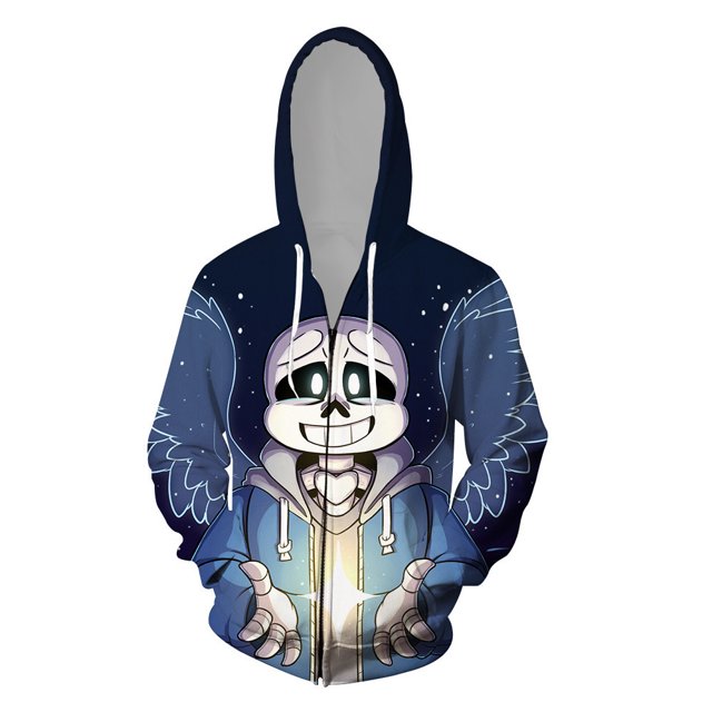 Under The Legend Of Undertale Skull Brothers 3D Printed Zipper Sweater Game Peripheral Hoodie Jacket