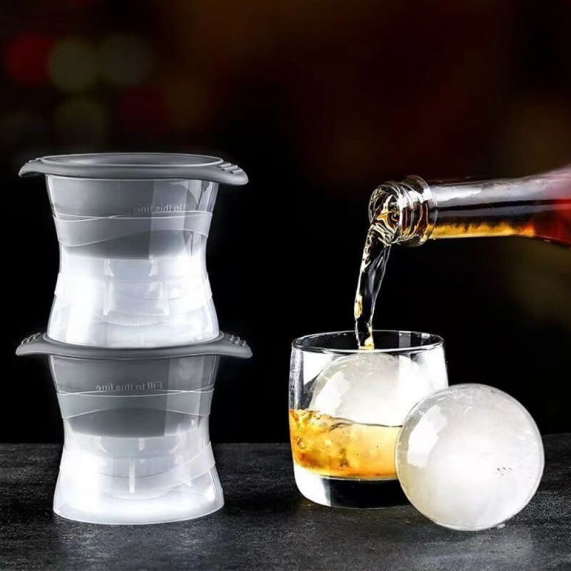 1/2pcs Bar Whiskey Round Ice Cube Maker Silicone Large Ball Shape Spherical Ice Cube Mould Machine Quick Freezer Kitchen Gadgets