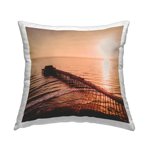 Stupell Industries Bright Sun Over Ocean Decorative Printed Throw Pillow, 18 x 18
