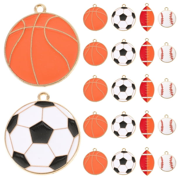 KAKOWELY 20 colgantes con forma de pelota deportiva, bonitos dijes para hacer tus propios pendientes.
