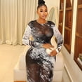 thumbnail image 5 of Women's Camouflage Print O-Neck Long Sleeve Hips Wrapped Long Dress, Slight Perspective, Sexy, 5 of 20