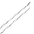 thumbnail image 3 of 2.7mm Solid .925 Sterling Silver Flat Mariner Chain Necklace + Bracelet Set, 22" (Necklace) + 10" (Bracelet), 3 of 7