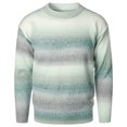 thumbnail image 2 of ZKCCNUK Men's Pullover Sweater Round Neck Gradient Striped Print Colorblock Sweater Autumn And Winter New Casual Plus Size Men's Tops on Clearance, 2 of 5