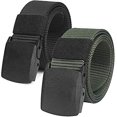 thumbnail image 3 of Cinturón de Lona de Nailon Unisex para Hombres y Mujeres, Cinturón de Tela Ajustable de Forma Continua, Largo 130 cm, Ancho Aprox. 3,8 cm, con Hebilla de Plástico, Multiusos, 3 of 5