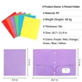 thumbnail image 2 of Plastic 3 Hole Punch Folders with 2 Pockets, 3 Hole Punched Folders with Pockets, Plastic Pocket Folders with Business Card Slot for 3 Ring Binder, Fits Letter Size Sheets Paper,1Pc(Green,11.4x9.4"), 2 of 8