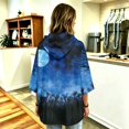 thumbnail image 4 of FGVCTG Halloween Sweatshirts for Women Drawstring 3/4 Sleeve Halloween Hoodie Ghost Graphic Spooky Oversized Pullover Hoodies Blue XL, 4 of 5