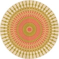 thumbnail image 1 of Ahgly Company Indoor Round Patterned Cardboard Brown Gold Area Rugs, 4' Round, 1 of 6