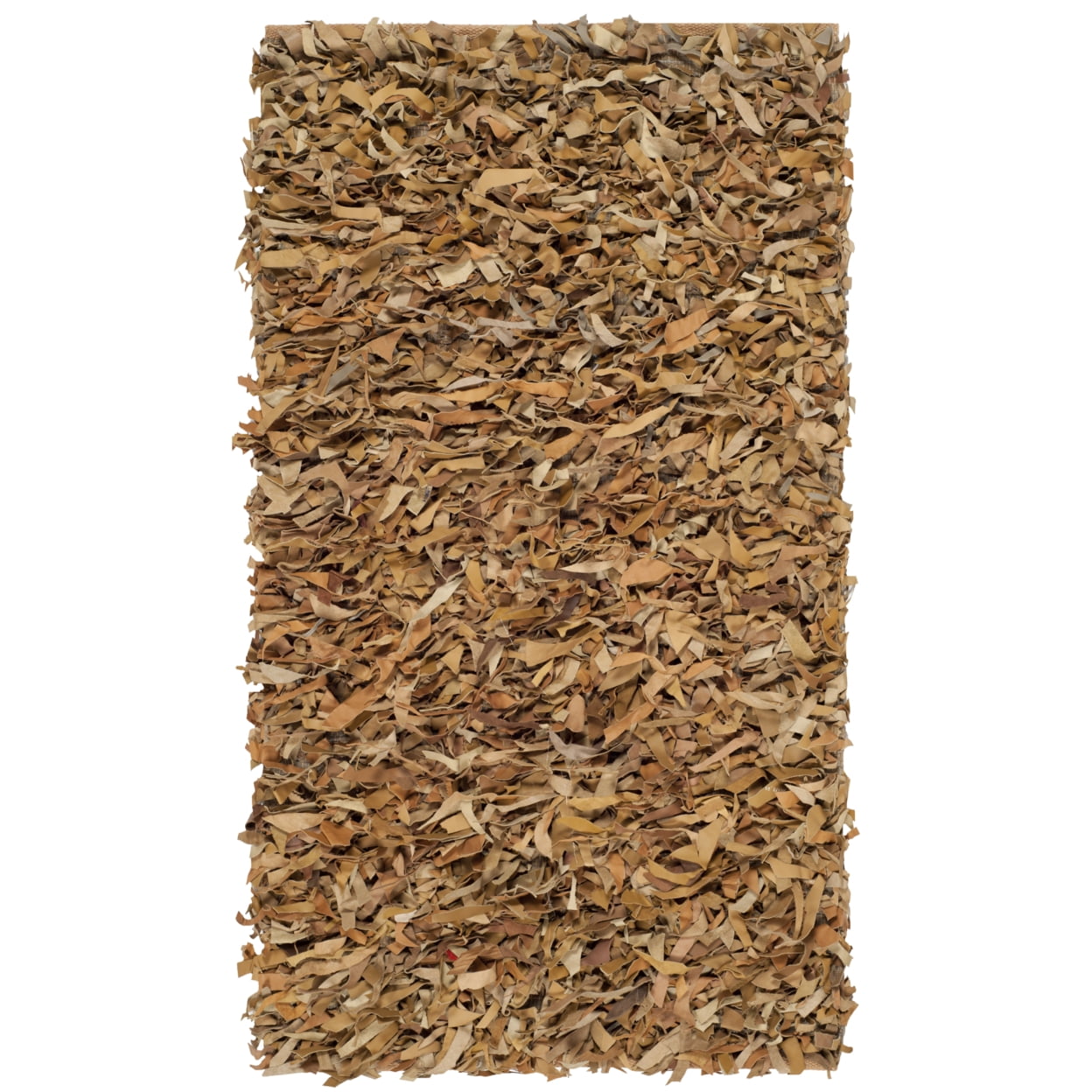 SAFAVIEH Mariam Leather Shag Area Rug, Light Gold, 4' x 6'
