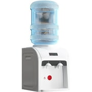 DISHUP Top Load Water Dispenser,Countertop Water Machine,Hot/Cold Temperature, 3 or 5 Gallon,White