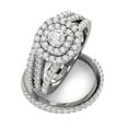 thumbnail image 2 of 1 1/4ct Cushion Halo Diamond Engagement Wedding Ring Set 10K White Gold, 2 of 5