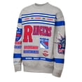 thumbnail image 2 of Youth Mitchell & Ness Heather Gray New York Rangers Allover Print Fleece Crewneck Sweatshirt, 2 of 3