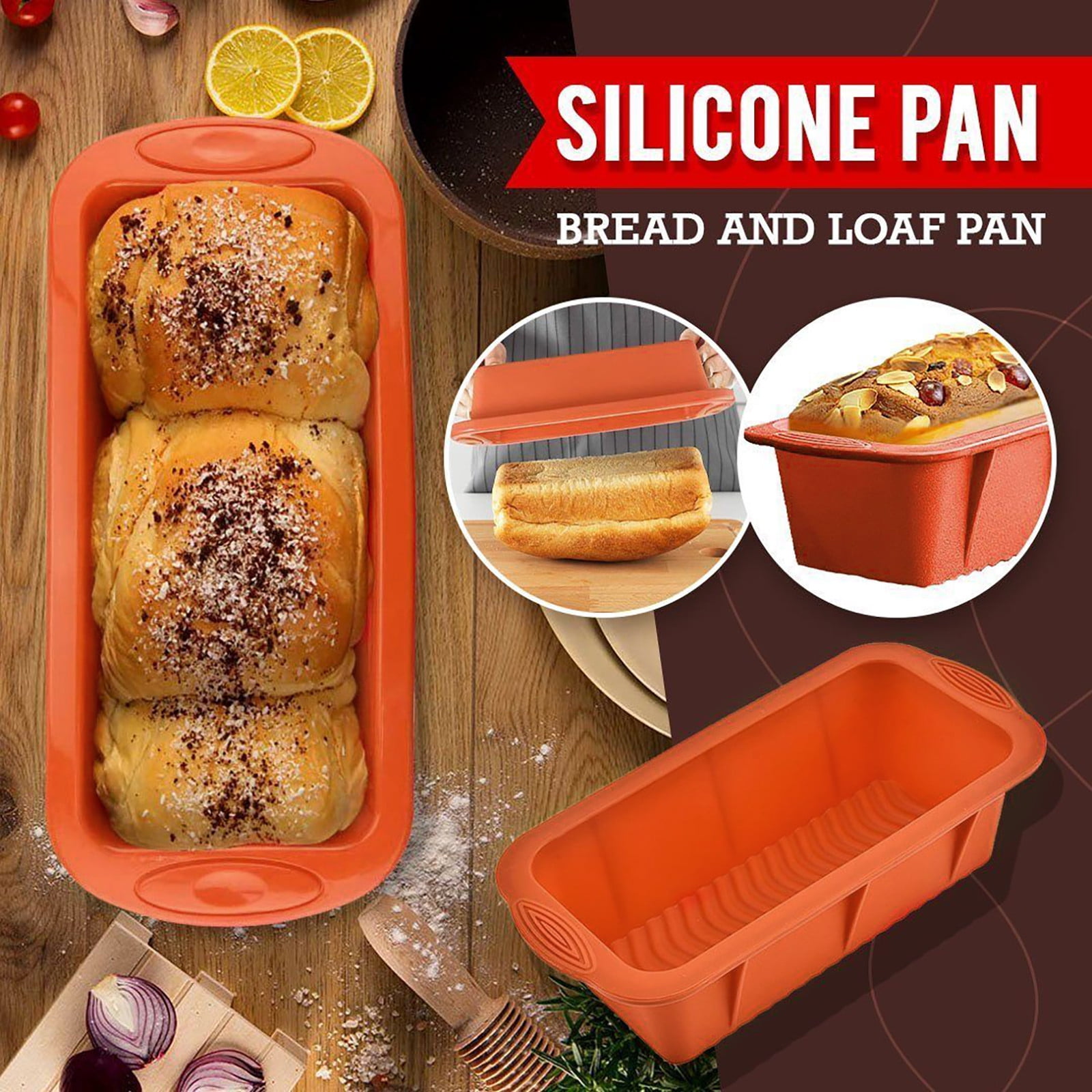 VBVC Silicone Loaf Pan,Non Stick and Easy To Release Rectangular Silicone  Mini Cake for Baking Bread,Flexible Bpa Free Silicone Baking Pan