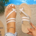 thumbnail image 2 of Comfortable Thong Sandals for Women - Summer Everyday Beach Flip Flops with Soft Straps, Beige,Size 7, 2 of 9