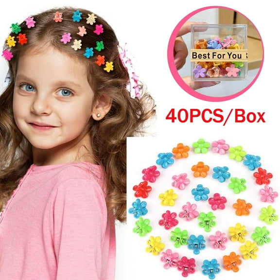 40 Pcs Colorful Mini Hair Claw Clips Clamps Accessories for Baby Toddler Girls Decorative Bun Thin Hair