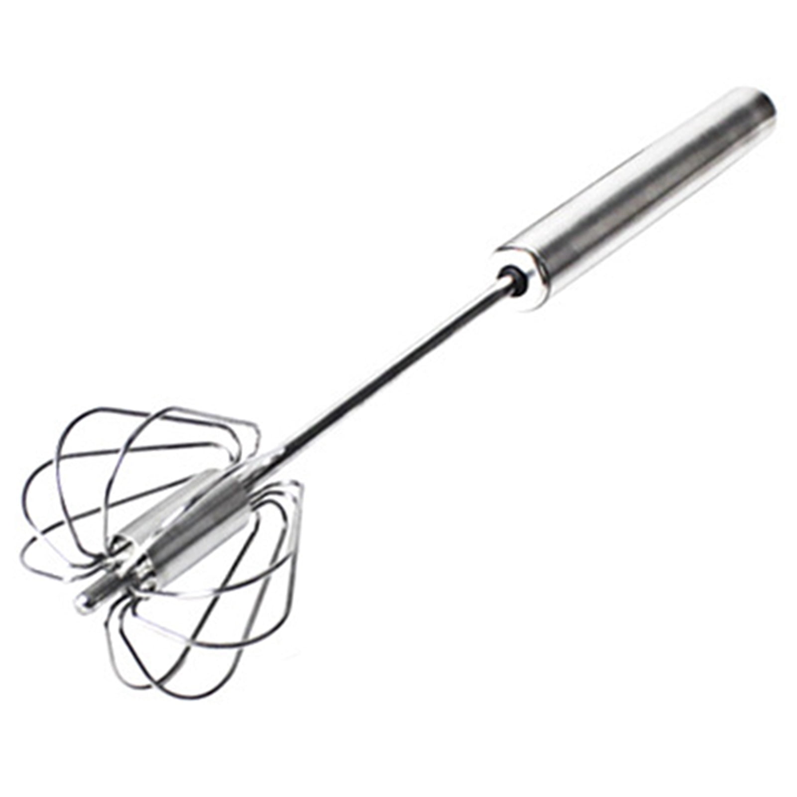 10"12" Semi-automatic Rotating Egg Beater Stainless Steel Push Hand Whisk Mixer 