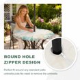 thumbnail image 4 of Round Outdoor Tablecloth with Umbrella Hole and Zipper, Beige Coastal Tablecloth with Elastic Waterproof, Summer Nautical Beach Coral Starfish Patio Table Covers for 55" - 60" Picnic Pool Tables, 4 of 9