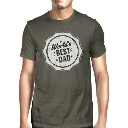 365 Printing World's Best Dad Mens Dark Gray Round Neck Shirt Funny Dad