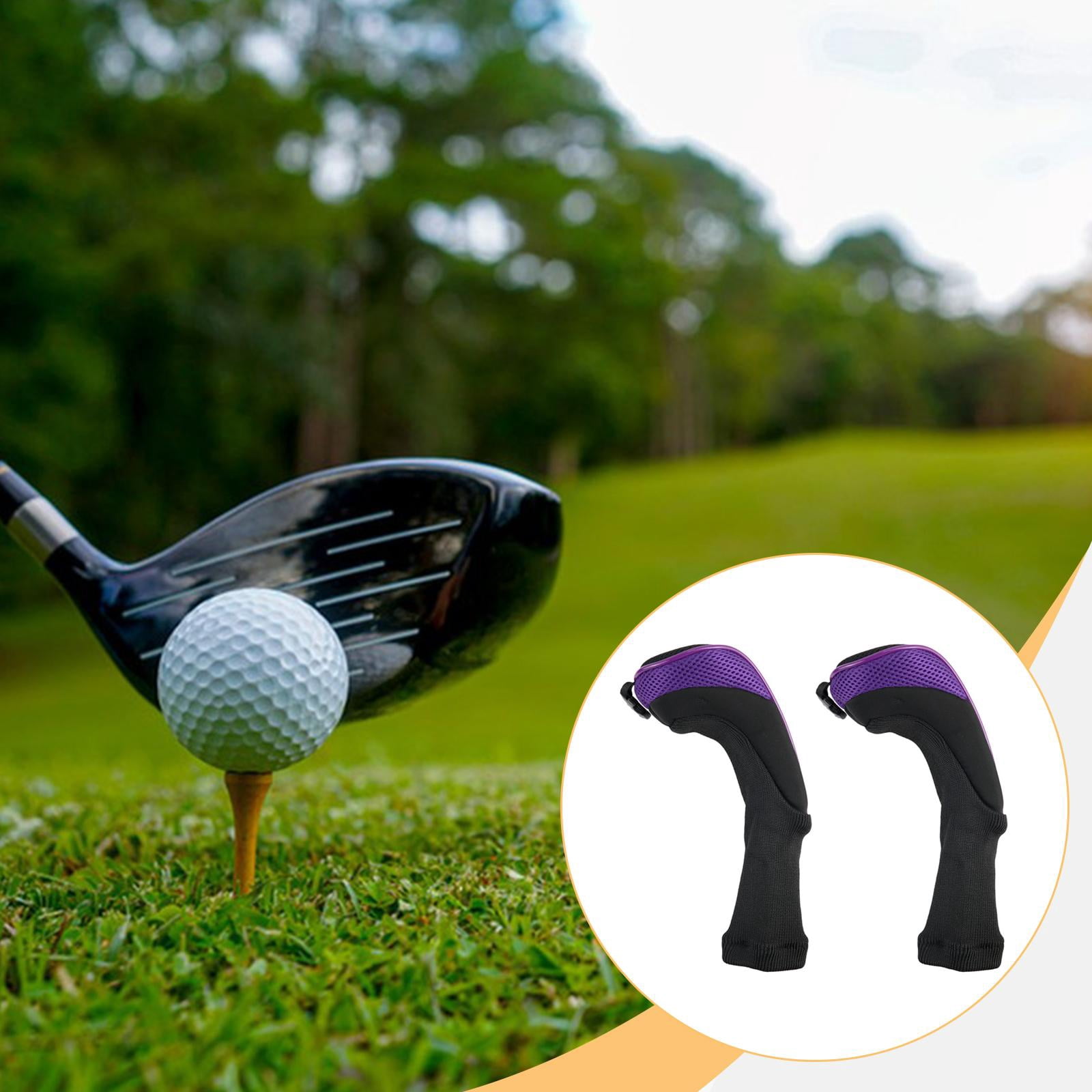 funtasica 2 Pieces Golf Hybrid Club Cover Club Headcovers Accessories Club Protector Sleeve Equipment Polyester Wear Resistant Anti Scratch Lightweight Design S Purple