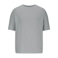 thumbnail image 3 of ZCFZJW Men's T Shirt Short Sleeve Crew Neck Athletic Workout T-Shirt Casual Summer Classic Basic Cotton Tee Shirts Tops Gray XXXL, 3 of 5