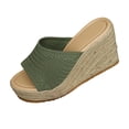 thumbnail image 2 of Samdudou Women Open Toe Espadrilles Platform Sandals Bohemia Summer Wedges Casual Thick Sole Add Height Shoes Fashion Summer Outdoor Beach Slides For Beach, Wedding, 2 of 7