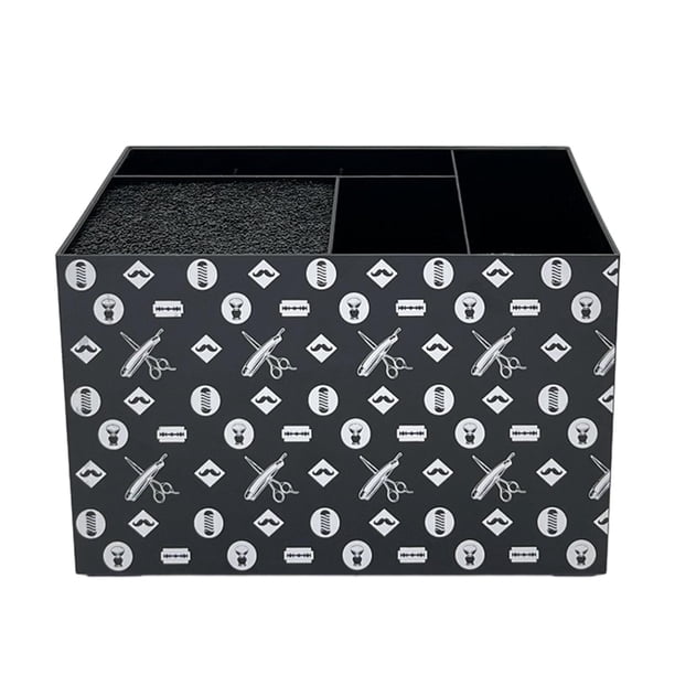 Organizador de peluquería, soporte para tijeras de peluquería, cepillos y peines. plata negra