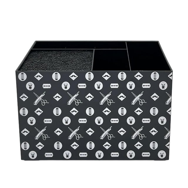 HILABEE Salon Hairdressing Scissors Rack Scissors Holder Storage Box for Combs Clips argent black