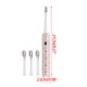 thumbnail image 3 of Cepillo de dientes eléctrico para adultos con 6 velocidades y 33.000 VPM • USB recargable • Temporizador de 2 minutos • IPX7 impermeable • Incluye 3 cabezas de cepillo (negra, rosa, blanca), 3 of 3