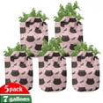 thumbnail image 1 of Cat Grow Bags 5-Pack, Head Silhouettes Dots Girly, Heavyduty Fabric Pots with Handles for Plants, 2 Sizes, Coral Seal Brown, by Ambesonne, 1 of 3