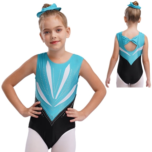 iiniim Gymnastics Leotard for Girls One-Piece Ballet Unitard Ballerina Dance Athletic Bodysuit Jumpsuit Blue Green 8