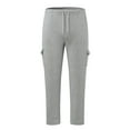 thumbnail image 3 of Male Lined Sweatpants Open Bottom Cargo Sweat Pants For Man Wide Leg Cotton Joggers Pants With Pockets, 3 of 5