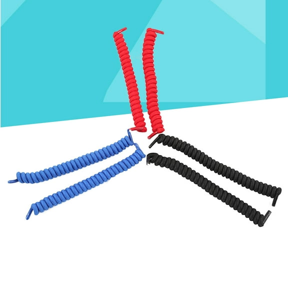 WRISTBIQUE 6pcs Elastic Shoelaces For Sneakers Black Each Comfortable Spring Back Design For Easy Wear And No Tying