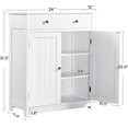 thumbnail image 2 of COCOKUN  Free Standing Bathroom Cabinet with 1 Drawer 2 Doors and Adjustable Shelf, Wooden Entryway Storage Cabinet, 11.8D x 23.6W x 31.5H in, White,1 Piece, 2 of 11