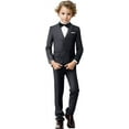 thumbnail image 4 of Boys Suit Set Formal Dress Shirt with BowTie Vest Pants Toddler Boy Tuxedo Suits, 4 of 13