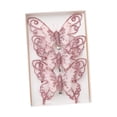 thumbnail image 4 of 3x decoraciones navideñas con mariposas con purpurina Strade Fareast Limited adornos artísticos rosa, 4 of 8