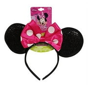 Genuine UPD Minnie Mouse Sparkled Ear Shaped Headband with Hot Pink Bow Disney Official Licensed (1 piece)