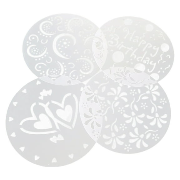 AYYUFE 4Pcs Cake Stencils Food Grade High Toughness PP Cake Cookie Stencil Template Molds Baking Supplies for Home
