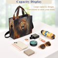 thumbnail image 4 of Lion Wind Fire Corduroy Tote Bag Handbag Large Messenger Bag Shoulder Crossbody Zipper Bag Purse, 4 of 8